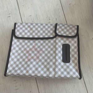 Thirty One‎ Pack 'N" Pull Caddy Taupe Gingham Organizer Retired, New Condition